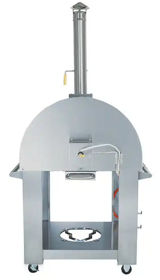 KoKoMo 32 Inch Dual Fuel Gas or Wood Fired Stainless Steel Pizza Oven