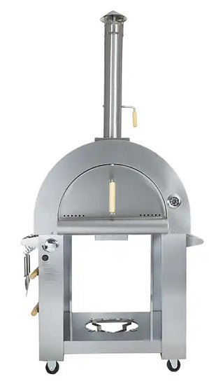 KoKoMo 32 Inch Dual Fuel Gas or Wood Fired Stainless Steel Pizza Oven